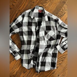 Small Arizona flannel black/white buffalo plaid Light
